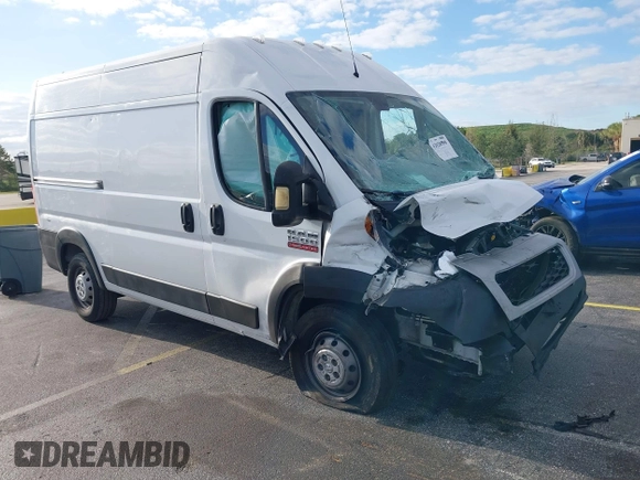 2019 Ram ProMaster Cargo with VIN 3C6TRVBG2KE553793, listed as a IAAI auction lot 42028590 with 72,714 mi miles and . Bid and sale history available at DreamBid. Image 1.