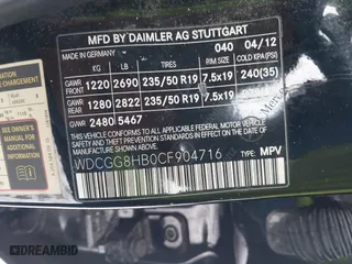 2012 Mercedes-Benz GLK-Class GLK 350 with VIN WDCGG8HB0CF904716, listed as a IAAI auction lot 41559135 with 111,040 mi miles. Bid and sale history available at carsss.com. Image 9.