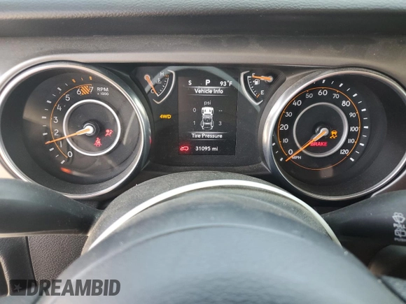 2023 Jeep Wrangler Willys with VIN 1C4HJXDN0PW631045, listed as a Copart auction lot 60109565 with 31,095 mi miles and Salvage title. Bid and sale history available at DreamBid. Image 9.