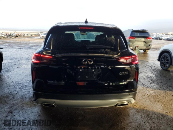 2022 Infiniti QX50 LUXE with VIN 3PCAJ5BA7NF120567, listed as a Copart auction lot 86774864 with 41,106 mi miles and Salvage Title. Bid and sale history available at carsss.com. Image 6.
