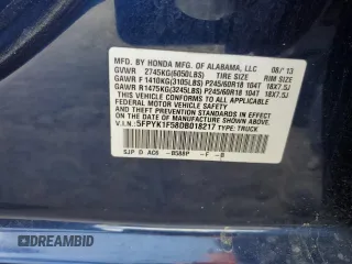 2013 Honda Ridgeline RTL z VIN 5FPYK1F58DB018217, wystawiony jako Copart lot #51644425 z przebiegiem 152 298 mil mil oraz Szkoda całkowita • Salvage title. Historia ofert i sprzedaży dostępna na DreamBid. Obrazek 12.
