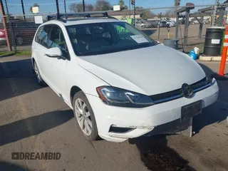 2019 Volkswagen Golf SportWagen S with VIN 3VWY57AU1KM507386, listed as a IAAI auction lot 41310938 with 53,470 mi miles. Bid and sale history available at carsss.com. Image 1.