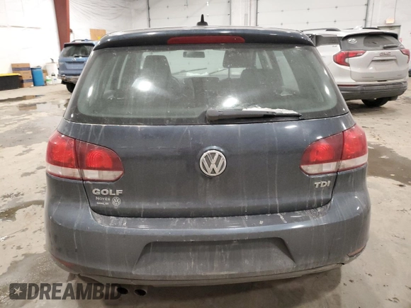 2012 Volkswagen Golf TDI with VIN WVWNM7AJ3CW337760, listed as a Copart auction lot 82486914 with 102,875 mi miles and Salvage title. Bid and sale history available at DreamBid. Image 6.