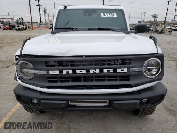 2024 Ford Bronco Black Diamond with VIN 1FMDE1AH5RLA52051, listed as a Copart auction lot 76026064 with 3,198 mi miles and Salvage Title. Bid and sale history available at DreamBid. Image 5.