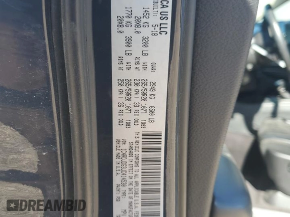 2018 Dodge Durango GT with VIN 1C4RDJDG3JC414530, listed as a Copart auction lot 49966765 with 104,883 mi miles and Salvage title. Bid and sale history available at DreamBid. Image 14.