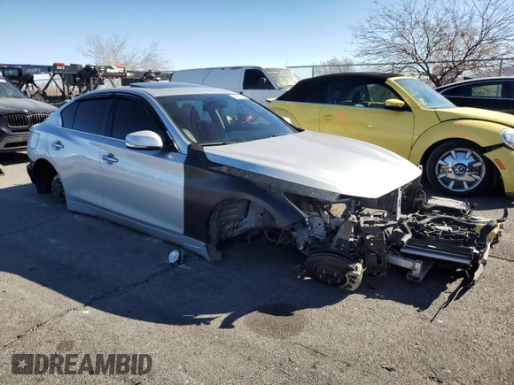 2018 Infiniti Q50 Luxe with VIN JN1EV7AP3JM592096, listed as a Copart auction lot 41879355 with Not Provided miles and Salvage Title. Bid and sale history available at DreamBid. Image 4.