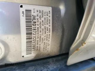 2001 Honda CR-V SE with VIN JHLRD18731C052891, listed as a Copart auction lot 47385895 with 122,108 mi miles and Salvage Title. Bid and sale history available at carsss.com. Image 16.