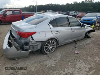2014 Infiniti Q50 Premium with VIN JN1BV7AP9EM681650, listed as a Copart auction lot 62825004 with 136,959 mi miles and Salvage title. Bid and sale history available at DreamBid. Image 3.
