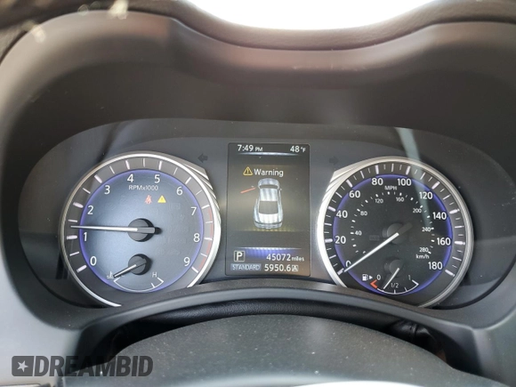 2017 Infiniti Q60 Premium with VIN JN1EV7EL6HM551267, listed as a Copart auction lot 46434555 with 45,072 mi miles and Salvage title. Bid and sale history available at DreamBid. Image 9.