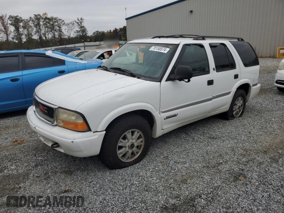 1998 GMC Jimmy SLE with VIN 1GKDT13W6W2566437, listed as a Copart auction lot 78158574 with 223,300 mi miles and Salvage Title. Bid and sale history available at carsss.com. Image 1.