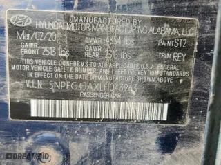 2020 Hyundai Sonata SE with VIN 5NPEG4JAXLH043963, listed as a Copart auction lot 53503715 with 0 mi miles and Salvage Title. Bid and sale history available at carsss.com. Image 12.