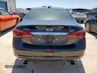 2018 Infiniti Q50 Luxe with VIN JN1EV7AP9JM352518, listed as a Copart auction lot 52697545 with 66,596 mi miles and Clean title. Bid and sale history available at DreamBid. Image 6.