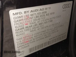 2019 Audi Q8 Premium Plus z VIN WA1BVAF13KD044077, wystawiony jako IAAI lot #39445353 z przebiegiem 55 333 mil mil oraz . Historia ofert i sprzedaży dostępna na DreamBid. Obrazek 9.