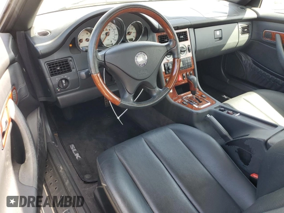 2001 Mercedes-Benz SLK-Class with VIN WDBKK65F61F225362, listed as a Copart auction lot 53525495 with 119,349 mi miles and Salvage Title. Bid and sale history available at carsss.com. Image 8.