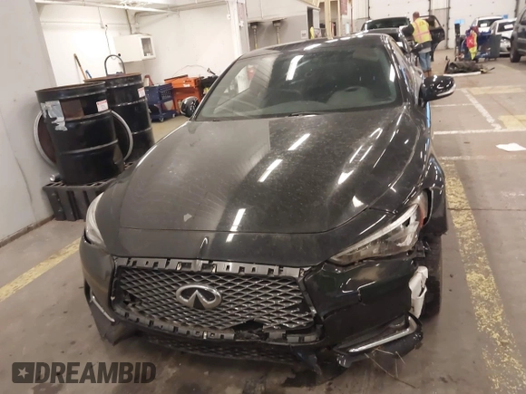 2018 Infiniti Q60 Luxe with VIN JN1EV7EL1JM393037, listed as a IAAI auction lot 41308526 with 54,065 mi miles and . Bid and sale history available at DreamBid. Image 12.