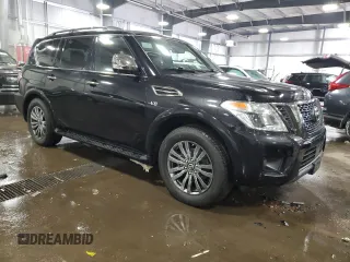 2019 Nissan Armada Platinum with VIN JN8AY2NE8K9755137, listed as a Copart auction lot 46058775 with 93,949 mi miles and Salvage Title. Bid and sale history available at carsss.com. Image 4.
