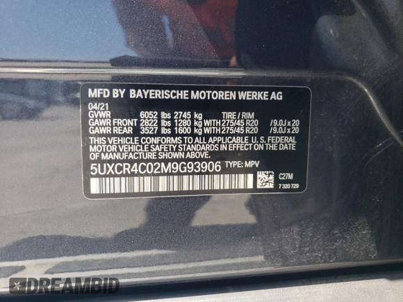 2021 BMW X5 sDrive40i z VIN 5UXCR4C02M9G93906, wystawiony jako Copart lot #63986844 z przebiegiem 32 411 mil mil oraz Szkoda całkowita • Salvage title. Historia ofert i sprzedaży dostępna na DreamBid. Obrazek 13.