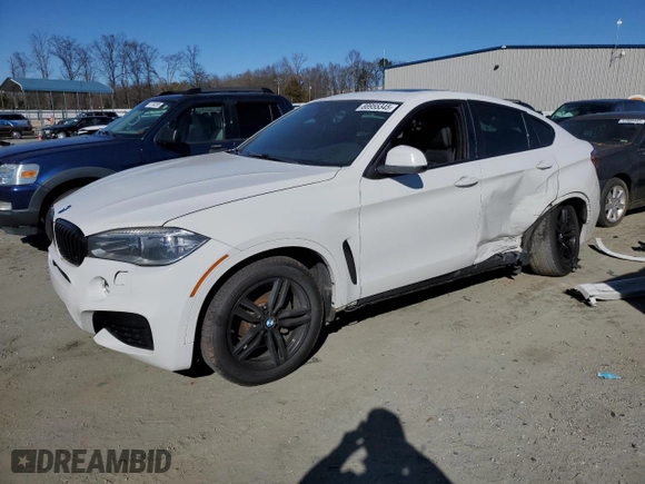 2015 BMW X6 xDrive35i with VIN 5UXKU2C50F0N77649, listed as a Copart auction lot 88955345 with 0 mi miles and Clean Title. Bid and sale history available at carsss.com. Image 1.