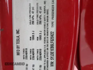 2020 Tesla Model 3 Long Range with VIN 5YJ3E1EB6LF620422, listed as a Copart auction lot 48899245 with 82,245 mi miles and Salvage Title. Bid and sale history available at carsss.com. Image 12.