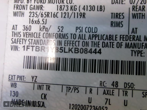 2020 Ford Transit Cargo с VIN 1FTBR1Y85LKB08444, выставлен на аукционе IAAI как лот 42808924 с пробегом 129 167 миль миль и . История ставок и продаж доступна на DreamBid. Изображение 12.