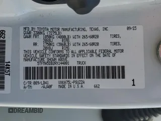 2024 Toyota Tundra 1794 Edition with VIN 5TFMA5DB2RX144001, listed as a Copart auction lot 77356464 with 30,577 mi miles and Salvage title. Bid and sale history available at DreamBid. Image 14.