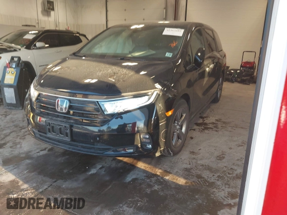 2022 Honda Odyssey EX with VIN 5FNRL6H50NB035132, listed as a IAAI auction lot 41367685 with 26,011 mi miles and . Bid and sale history available at DreamBid. Image 17.