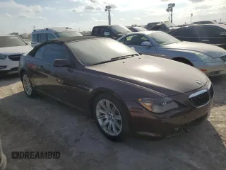 2007 BMW 6 Series 650i with VIN WBAEK13567CN80454, listed as a Copart auction lot 75070664 with 32,610 mi miles and Salvage Title. Bid and sale history available at carsss.com. Image 4.