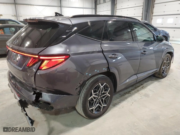 2024 Hyundai Tucson Hybrid N Line with VIN KM8JFCD17RU154021, listed as a Copart auction lot 48382355 with 15,321 mi miles and Salvage Title. Bid and sale history available at carsss.com. Image 3.