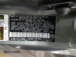 2014 Toyota Camry L with VIN 4T4BF1FK1ER366038, listed as a Copart auction lot 54561675 with 48,372 mi miles and Salvage Title. Bid and sale history available at DreamBid. Image 12.