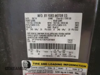2014 Ford F-150 XL with VIN 1FTFW1ET3EFC87565, listed as a Copart auction lot 49617765 with 159,521 mi miles and Salvage Title. Bid and sale history available at carsss.com. Image 13.