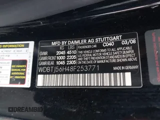 2008 Mercedes-Benz CLK 350 with VIN WDBTJ56H48F253771, listed as a IAAI auction lot 40959527 with 62,624 mi miles and . Bid and sale history available at carsss.com. Image 9.