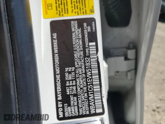 2014 BMW X1 sDrive28i z VIN WBAVM1C51EVW51832, wystawiony jako Copart lot #60153925 z przebiegiem 101 781 mil mil oraz Szkoda całkowita • Salvage title. Historia ofert i sprzedaży dostępna na DreamBid. Obrazek 12.
