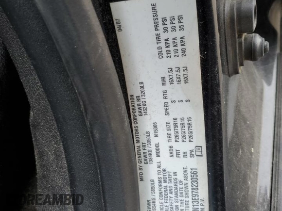 2007 Hummer H3 SUV with VIN 5GTDN13E978230561, listed as a Copart auction lot 83456774 with 203,322 mi miles and Salvage Title. Bid and sale history available at DreamBid. Image 12.