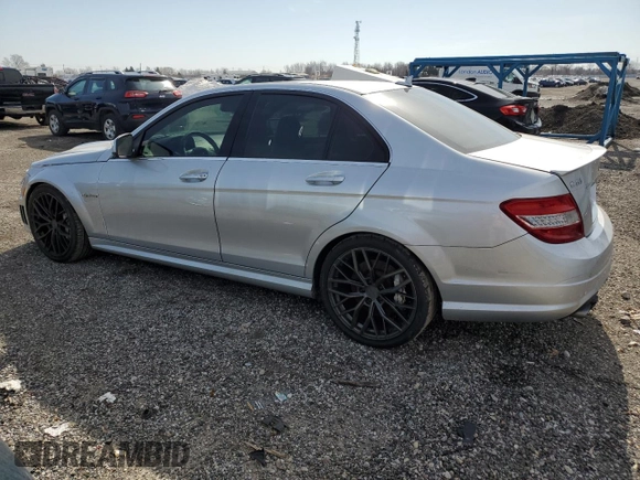 2009 Mercedes-Benz C 63 AMG with VIN WDDGF77X29F346320, listed as a Copart auction lot 49791625 with 143,218 mi miles and Salvage Title. Bid and sale history available at DreamBid. Image 2.