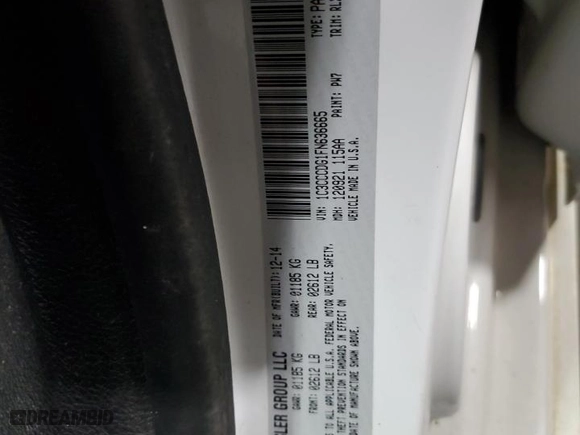 2015 Chrysler 200 S with VIN 1C3CCCDG1FN636665, listed as a Copart auction lot 50045655 with 110,905 mi miles and Salvage Title. Bid and sale history available at carsss.com. Image 13.