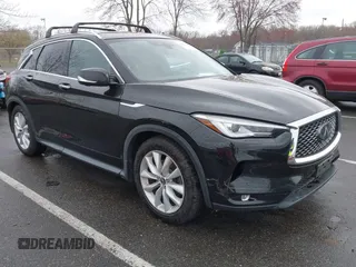2019 Infiniti QX50 Essential with VIN 3PCAJ5M37KF120899, listed as a IAAI auction lot 41893292 with 106,682 mi miles and . Bid and sale history available at DreamBid. Image 1.