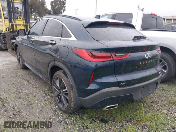 2022 Infiniti QX55 Essential with VIN 3PCAJ5K34NF104019, listed as a IAAI auction lot 41603319 with 78,698 mi miles and . Bid and sale history available at DreamBid. Image 3.