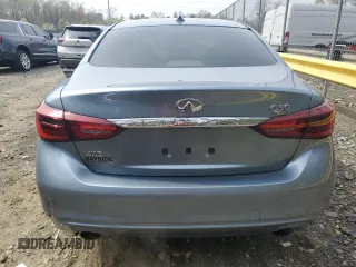 2019 Infiniti Q50 Luxe with VIN JN1EV7AR9KM553774, listed as a Copart auction lot 51593855 with 62,446 mi miles and Salvage title. Bid and sale history available at DreamBid. Image 6.
