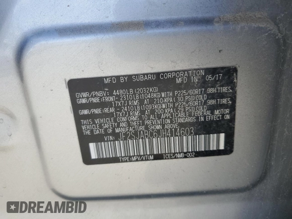 2018 Subaru Forester z VIN JF2SJABC6JH414603, wystawiony jako Copart lot #56666915 z przebiegiem 101 663 mil mil oraz Szkoda całkowita • Salvage title. Historia ofert i sprzedaży dostępna na DreamBid. Obrazek 12.