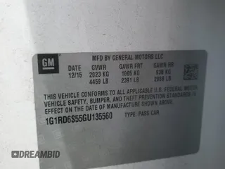 2016 Chevrolet Volt Premier with VIN 1G1RD6S55GU135560, listed as a Copart auction lot 49444525 with 105,239 mi miles and Salvage Title. Bid and sale history available at carsss.com. Image 12.