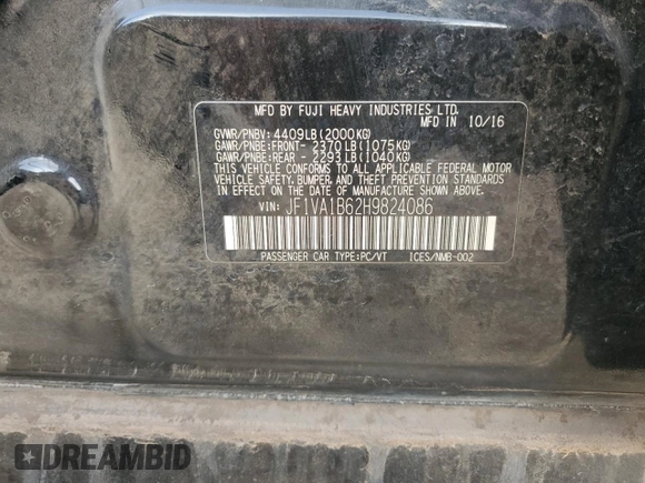 2017 Subaru WRX z VIN JF1VA1B62H9824086, wystawiony jako Copart lot #51020715 z przebiegiem 70 539 mil mil oraz Szkoda całkowita • Salvage title. Historia ofert i sprzedaży dostępna na DreamBid. Obrazek 14.