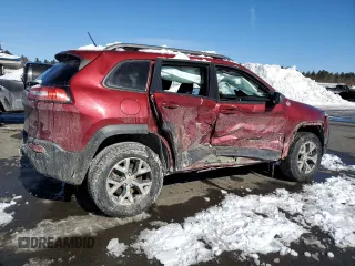 2015 Jeep Cherokee Trailhawk with VIN 1C4PJMBS9FW651926, listed as a Copart auction lot 45620295 with 91,166 mi miles and Salvage Title. Bid and sale history available at carsss.com. Image 3.