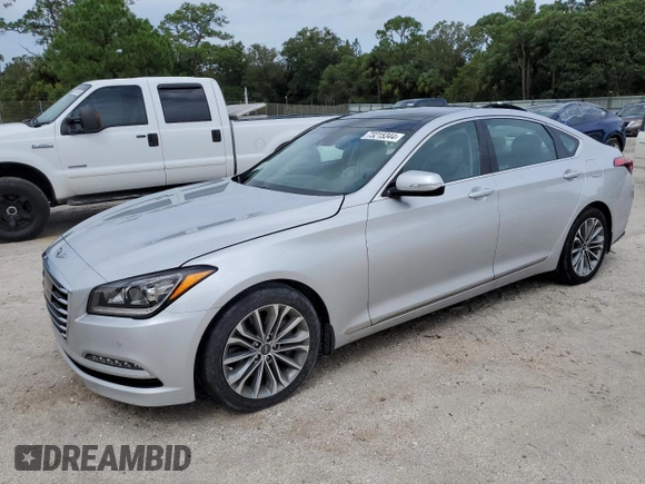 2017 Genesis G80 3.8L with VIN KMHGN4JE4HU195568, listed as a Copart auction lot 73215344 with 46,976 mi miles and Non Repairable. Bid and sale history available at carsss.com. Image 1.