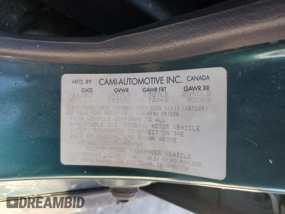 1996 Geo Tracker z VIN 2CNBE1363T6921541, wystawiony jako Copart lot #81647384 z przebiegiem 61 806 mil mil oraz Szkoda całkowita • Salvage title. Historia ofert i sprzedaży dostępna na DreamBid. Obrazek 15.
