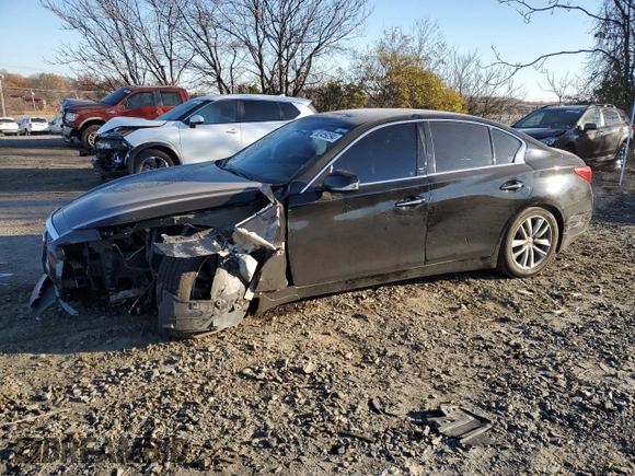 2014 Infiniti Q50 Premium with VIN JN1BV7AR9EM707892, listed as a Copart auction lot 82459294 with 144,387 mi miles and Salvage title. Bid and sale history available at DreamBid. Image 1.