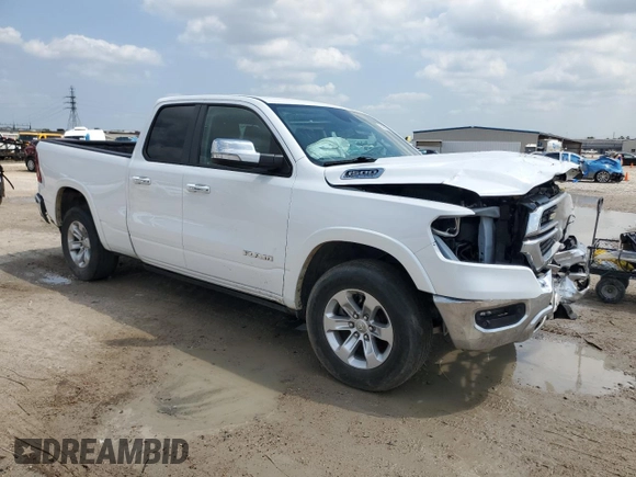 2021 Ram 1500 Laramie with VIN 1C6SRFDT9MN771658, listed as a Copart auction lot 54327585 with 86,062 mi miles and Salvage Title. Bid and sale history available at carsss.com. Image 4.