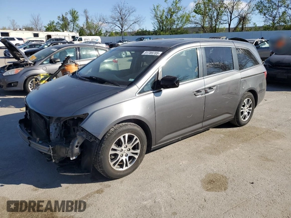 2013 Honda Odyssey EX-L with VIN 5FNRL5H69DB034479, listed as a Copart auction lot 51789705 with 155,575 mi miles and Salvage Title. Bid and sale history available at carsss.com. Image 1.