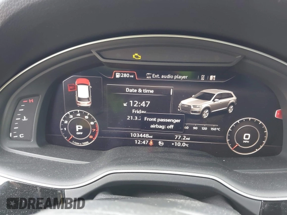 2019 Audi Q7 Prestige with VIN WA1VAAF79KD004597, listed as a IAAI auction lot 41865780 with 103,448 mi miles. Bid and sale history available at carsss.com. Image 16.