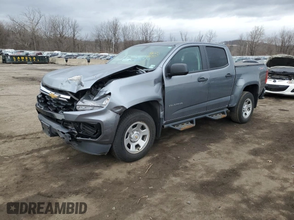 2021 Chevrolet Colorado 4WD Work Truck with VIN 1GCGTBEN3M1196652, listed as a Copart auction lot 47088715 with 111,191 mi miles and Salvage title. Bid and sale history available at DreamBid. Image 1.