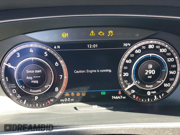 2019 Volkswagen Tiguan SE with VIN 3VV3B7AX3KM055992, listed as a Copart auction lot 49859975 with 74,647 mi miles and Salvage Title. Bid and sale history available at DreamBid. Image 9.